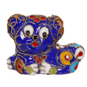 Hund S, Deko, Ziergegenstände, Cloisonne Emaille, Tierfigur,6282